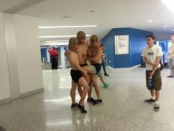 rememberthewolf:  Came across these guys who cosplayed as Dugtrio.