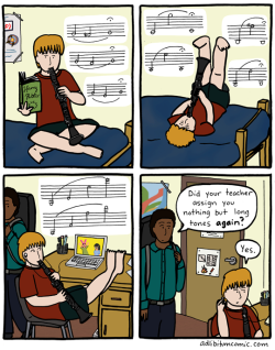 adlibitumcomic:  Long TonesHe might be missing the point. Regardless,