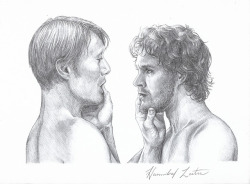 alessiapelonzi: An intimate moment between Hannibal and Will.