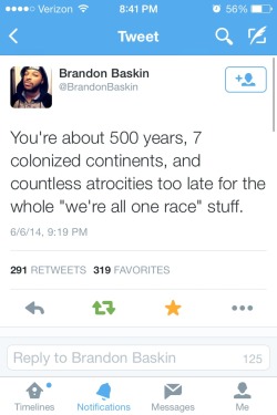 whitetears365:  “We’re all one race.” 