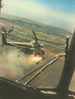 bmashine: Soviet multi-purpose helicopter Mi-8 firing at ground