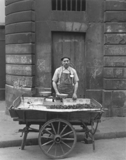  Todd Webb     Cherry Seller, Rue Mouffetard, Paris     1950