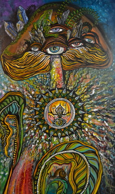 jah-feel:  ~Psilocybin Mushroom Goddess~~acrylic on canvas~art