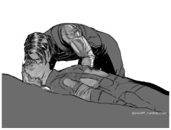 kaciart:  shieldshawk said: Bucky giving Steve first aid after