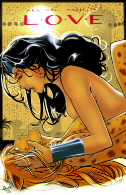 karasu87:Wonder Woman and Cheetah - All you need is love by eHillustrations