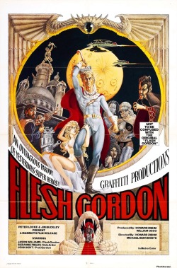 Flesh Gordon - Movie poster art by George Barr (1974)