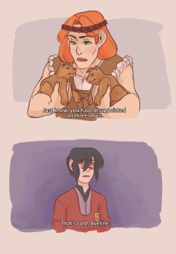 mightyenaofficial:  aveline frequently uses her powers for evil