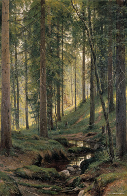 enchantedsleeper:  Brook in a Forest, Ivan Shishkin 