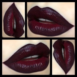 grittymess:  ❥ Kat Von D “Homegirl” Lipstick with MAC “Currant”