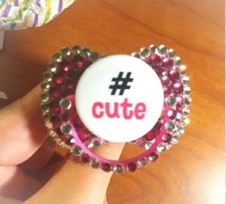 daddysprinxessx:  This is a paci I have that is called #cute.