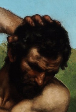 Detail from The Wrestlers, Gustave Courbet, 1853