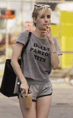 daily–celebs:    6/20/15 - Emma Roberts getting coffee