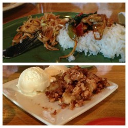 Yesterday’s lunch before graduation! #thaifood #friedbananas