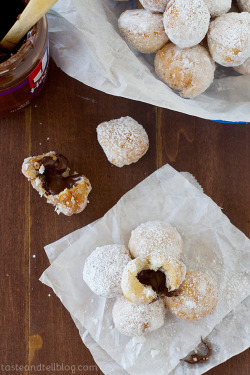 hoardingrecipes:  Chocolate Hazelnut Stuffed Donut Holes
