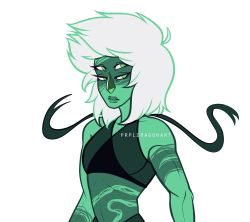 prpldragonart:  felt like drawing malachite with two legs and