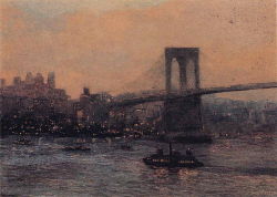 artishardgr:  Edward Willis Redfield - Brooklyn Bridge at Night