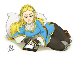 callmepo:Color commission for Otarsus of Zelda browsing her Sheikah