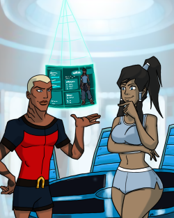 cdb2k3:  Camp W.O.O.D.Y.: Aqualad and Korra by CDB2 COMMISSIONED