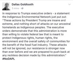 nativenews:  “In response to Trumps executive orders - a statement