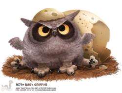 cryptid-creations:  Daily Painting 1671# Baby Griffon by Cryptid-Creations