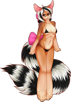 madamsquiggles:  name-pending furry lady she’s a ringtail cat