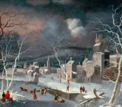 centuriespast: Dutch Snow Scene with Skaters Jan Griffier I (c.1645–1718)