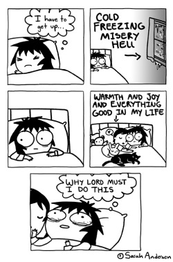 tastefullyoffensive:  by Sarah Andersen  me going to school in