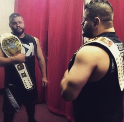 unstablexbalor:  wwe: #KevinOwens admires his new hardware before