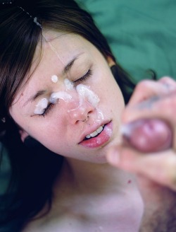 spermafacials:  Beautiful face glazed by thick cum loads 