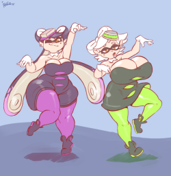 angstrom-nsfw:Commission of Callie and Marie, the famous Squid