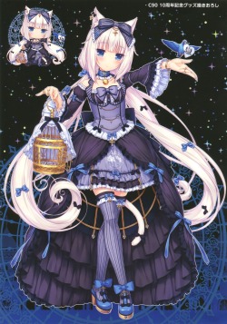 moepig: neko works sayori vanilla animal ears chibi dress gothic