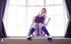 lass-and-suicide:  Lass “Window Bathing” for Suicide Girls