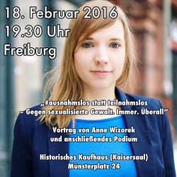 anappleaday:  Am Donnerstag spreche ich in Freiburg über #ausnahmslos
