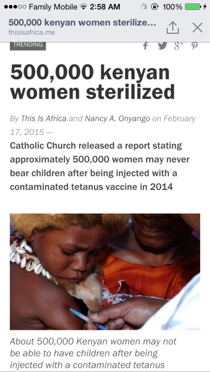 loveexpensivestuff:  rudegyalchina:rudegyalchina:  Yall can try and try and try but Yall can’t stop us . NEVER WILL STOP US . http://thisisafrica.me/500000-kenyan-women-sterilized/  This needs more FUCKING NOTES!  They tried to kill us but didnt know
