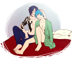 trojan-rabbit:  Commission for ariofthesea, who wanted Aoba and
