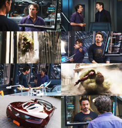technicalthinker:  The Avengers Screencaps | Tony Stark + Bruce