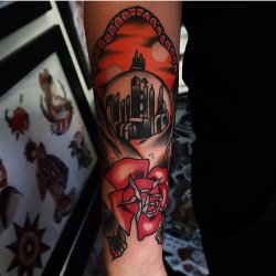 oldlinesblog:  #tattoo by @mikeysharks  #tattoos #tattooart #tradition