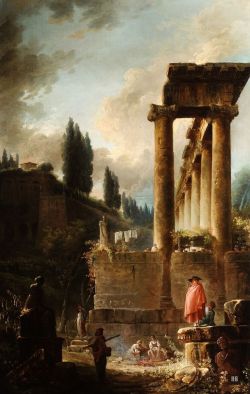 hadrian6:  Figures amongst the Ruins. 1761. Hubert Robert. French.