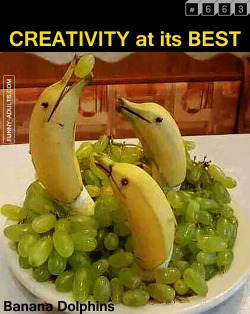 funny-adults:  Creativity at its best : Banana - Dolphin, Cabbage