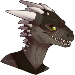 volkrii:  A portrait of my other Argonian character, to match