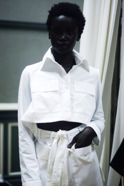 lecoil:  Gorgeous backstage photos at Rosie Assoulin Spring 2015