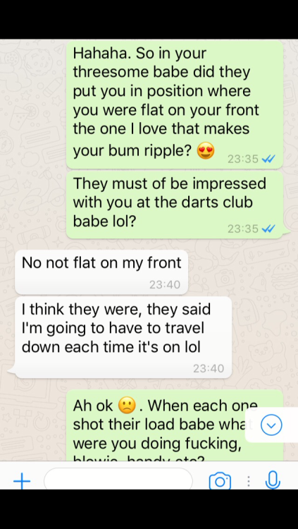 Me and my girlfriend discussing a threesome she had with 2 foreign guys whilst abroad 