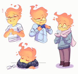 le-poofe:Some doodles I did of young Grillby! I adore the idea