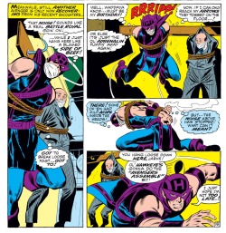 marvelperil:Hawkeye and Jarvis - bound and gagged - Avengers