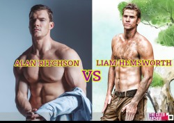 thecelebarchive:    Alan Ritchson Vs Liam HemsworthGallery >