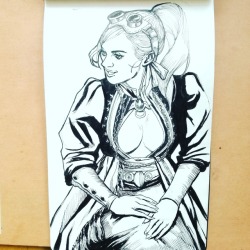 kasiaslupecka:Inktober day 15. Steampunk girl in not so practical