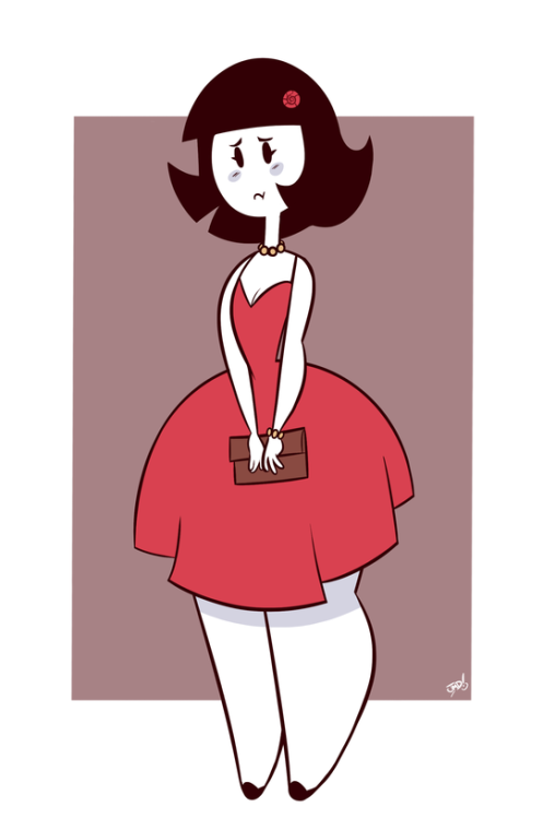 grimphantom2:  jmdurden:  At the urging of her mother, Jeanne has taken the day off from the bakery to go and mingle around town. Unfortunately, Jeanne’s joyous attitude gives way to shyness and anxiety when not around what she knows and loves most.twitte