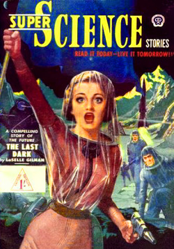 Cover by Laurence Steven for Super Science Stories, April 1951.