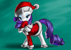 theponyartcollection:  Rarity for xmas by ~forgotten-wings  All
