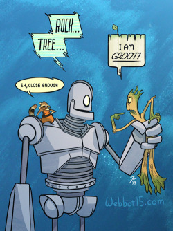 webbot15art:  The Iron Giant is meeting Groot and Rocket for